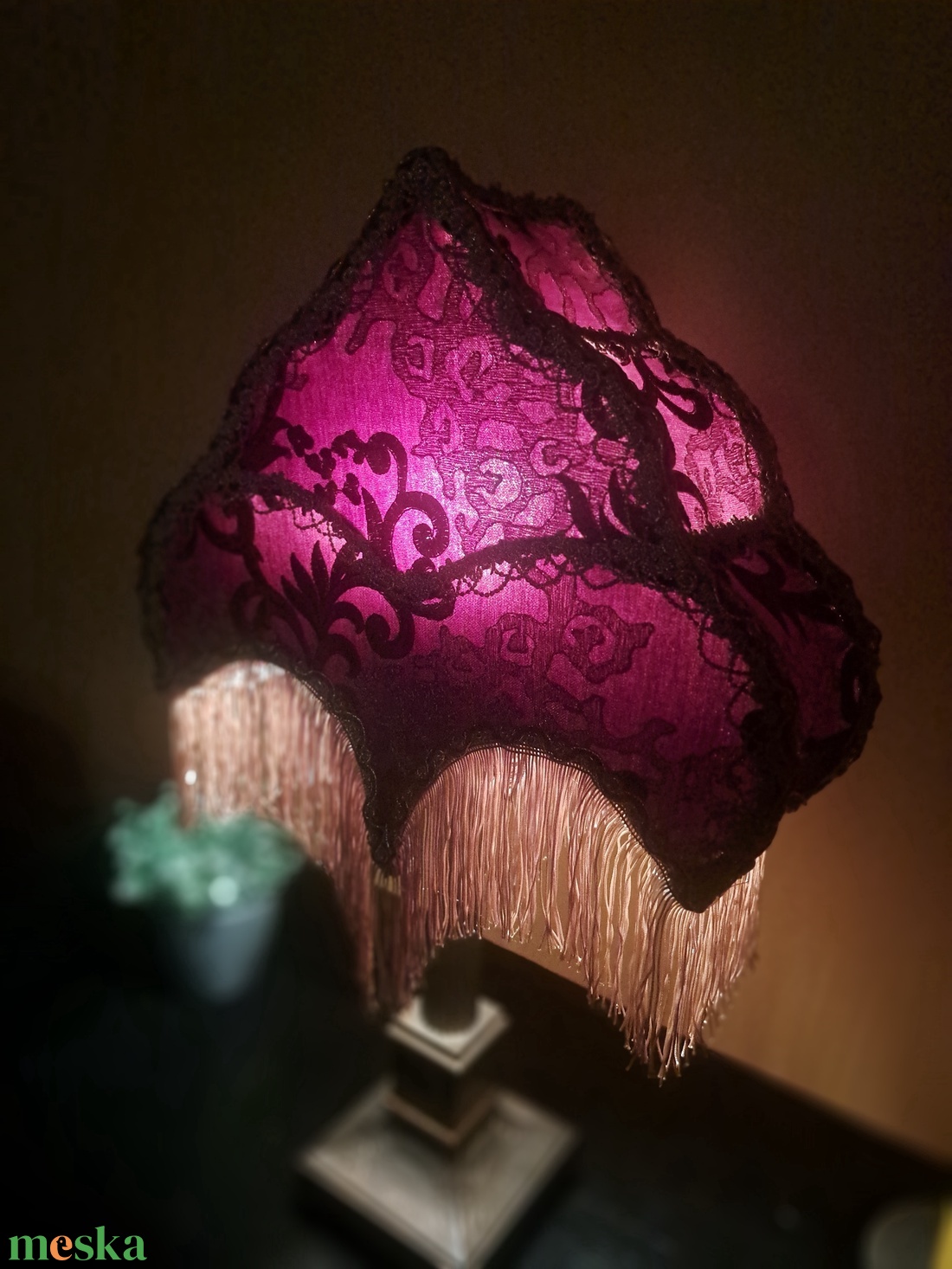 Vintage asztali lámpa bronz talppal - otthon & életmód - lámpa - hangulatlámpa - Meska.hu