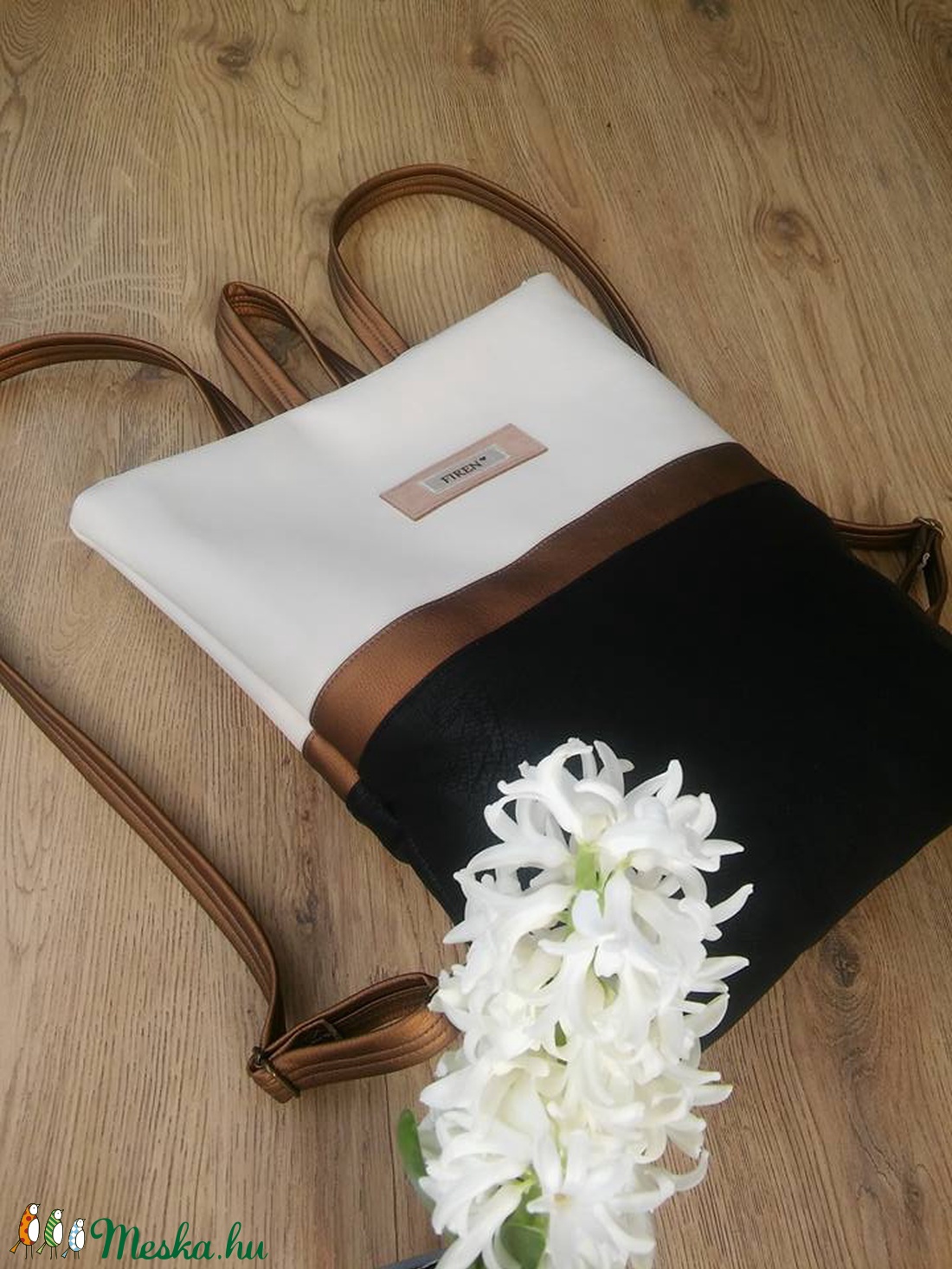 Beige-bronz-fekete hátizsák - - Meska.hu Beige-bronz-fekete hátizsák - - Meska.hu