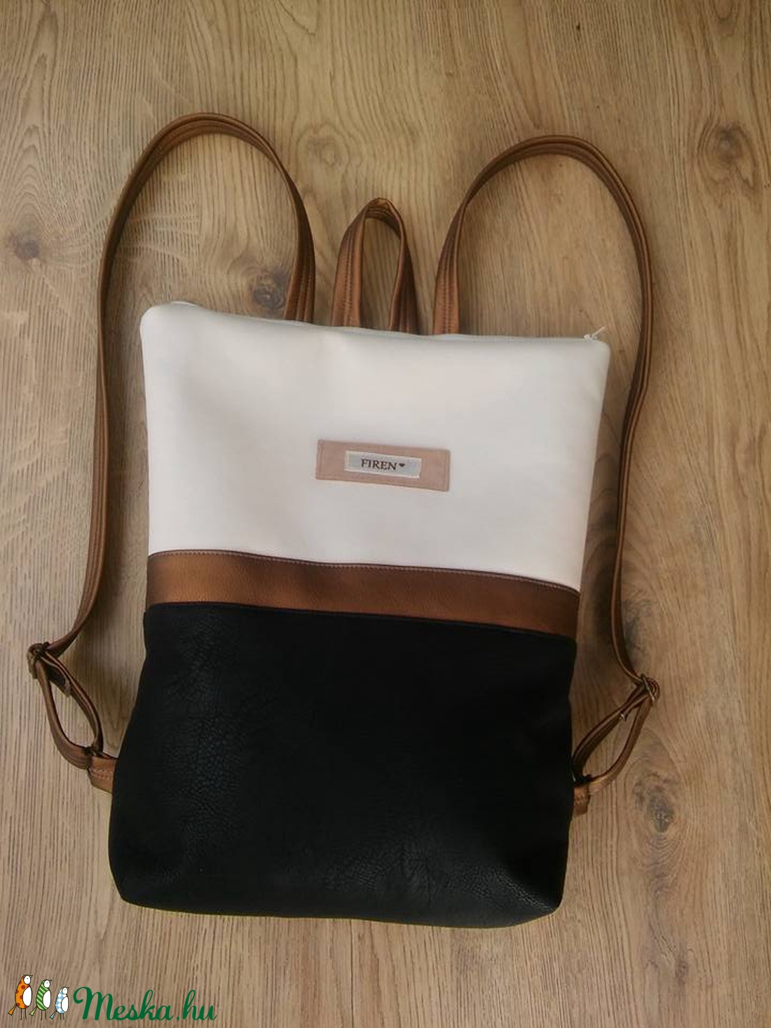 Beige-bronz-fekete hátizsák - - Meska.hu Beige-bronz-fekete hátizsák - - Meska.hu
