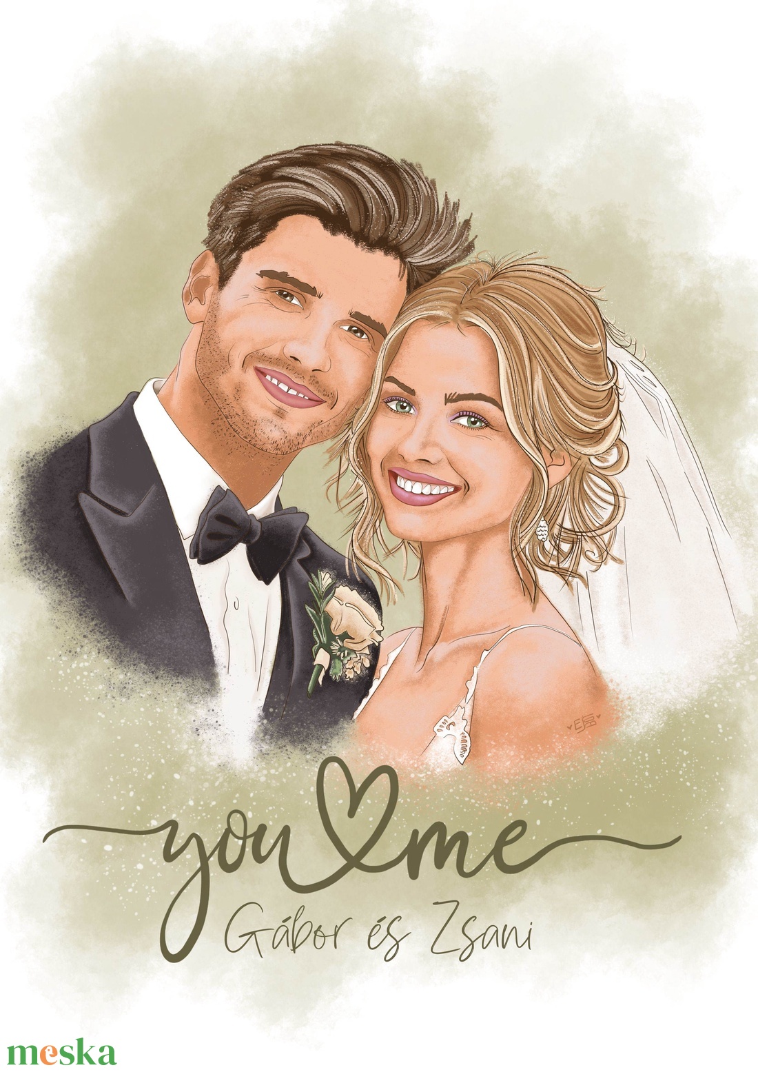 Esküvői illusztráció - művészet - grafika & illusztráció - digitális - Meska.hu