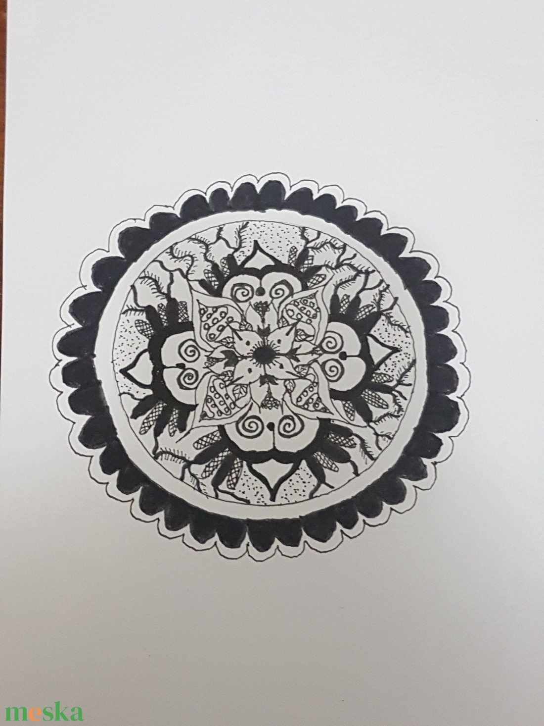 Virágmintás, mandala jellegű fekete tusrajz - művészet - grafika & illusztráció - egyéb rajzok - Meska.hu Virágmintás, mandala jellegű fekete tusrajz - művészet - grafika & illusztráció - egyéb rajzok - Meska.hu