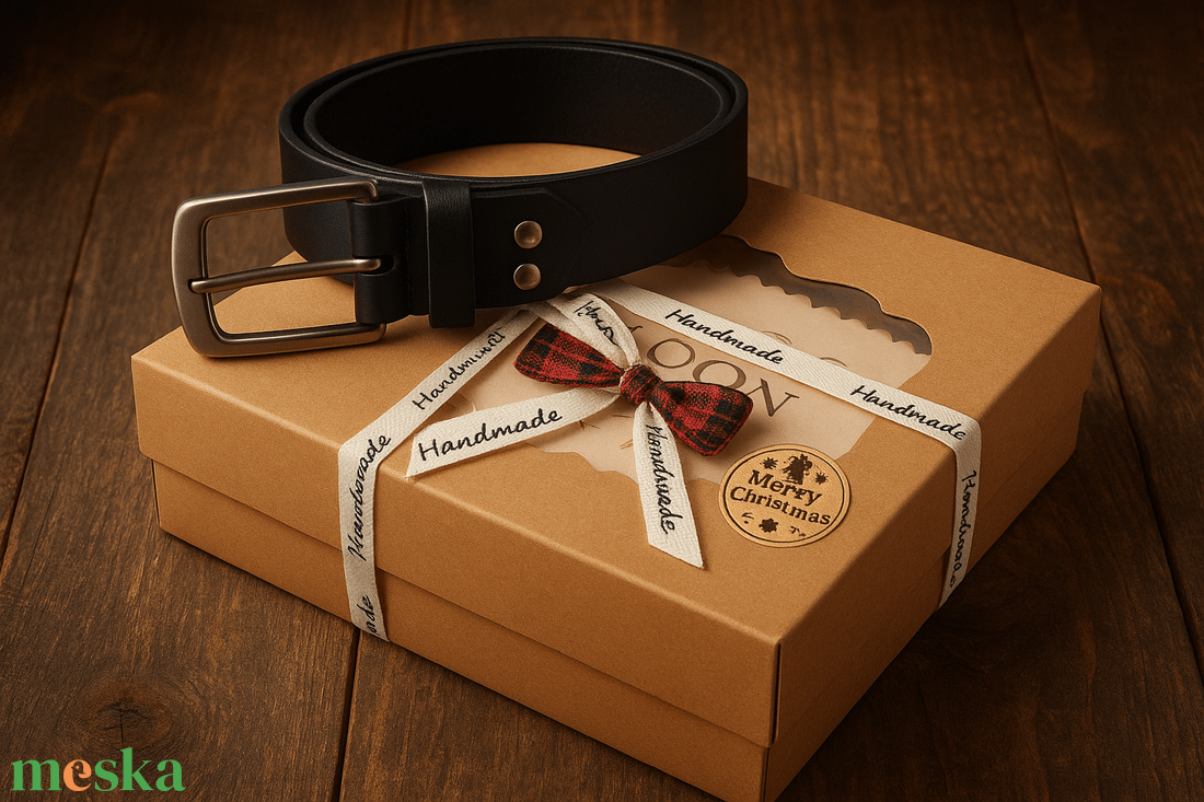 Prémium bőröv díszdobozban  - esküvő - kiegészítők - öv & pánt - Meska.hu