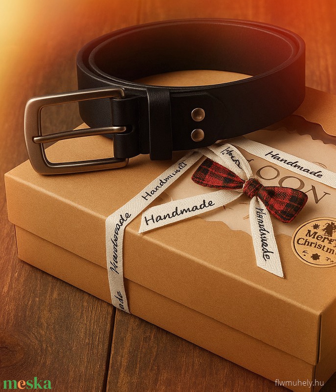Prémium bőröv díszdobozban  - esküvő - kiegészítők - öv & pánt - Meska.hu
