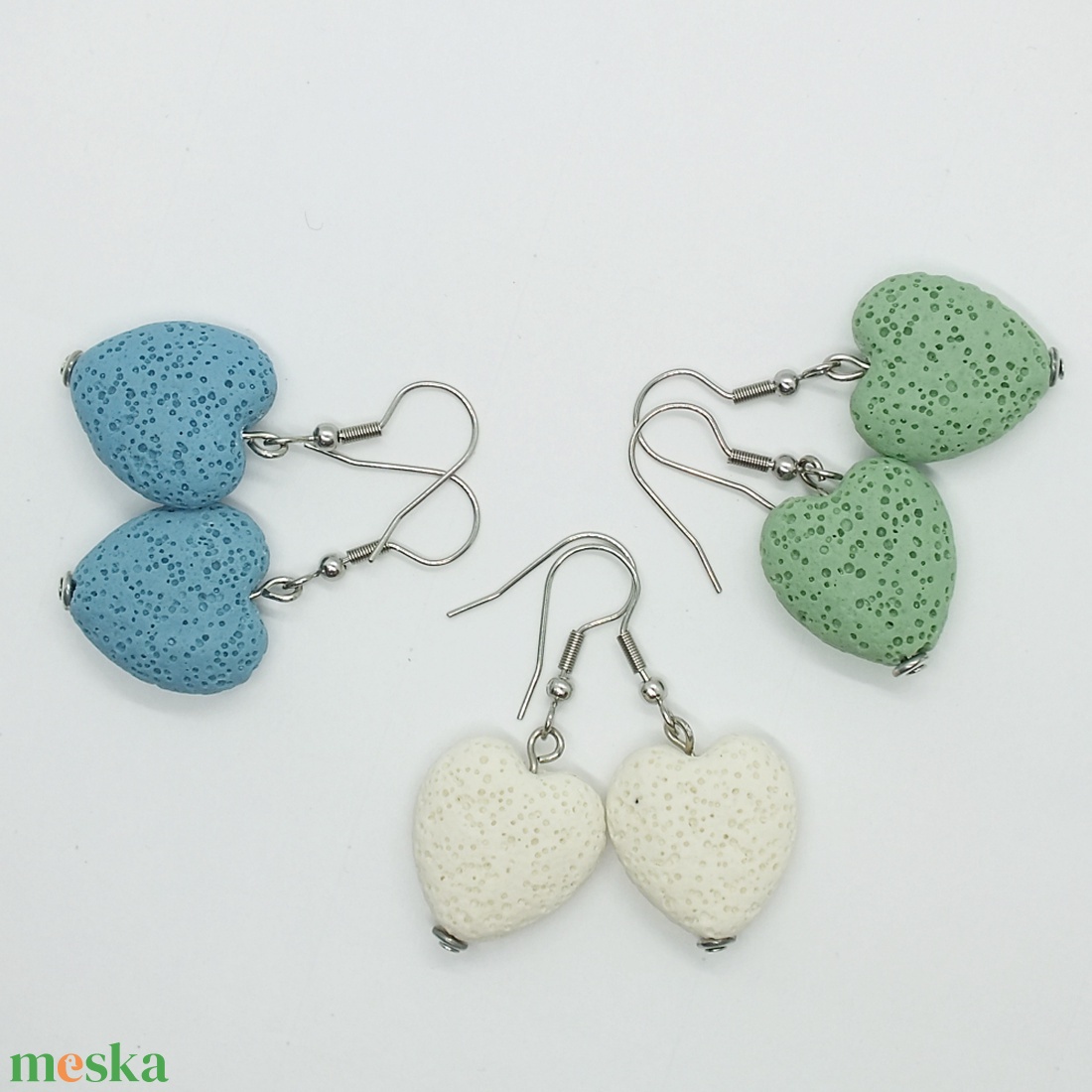 Lávakő fülbevaló, 1 pár a választott színben - ékszer - fülbevaló - lógó fülbevaló - Meska.hu
