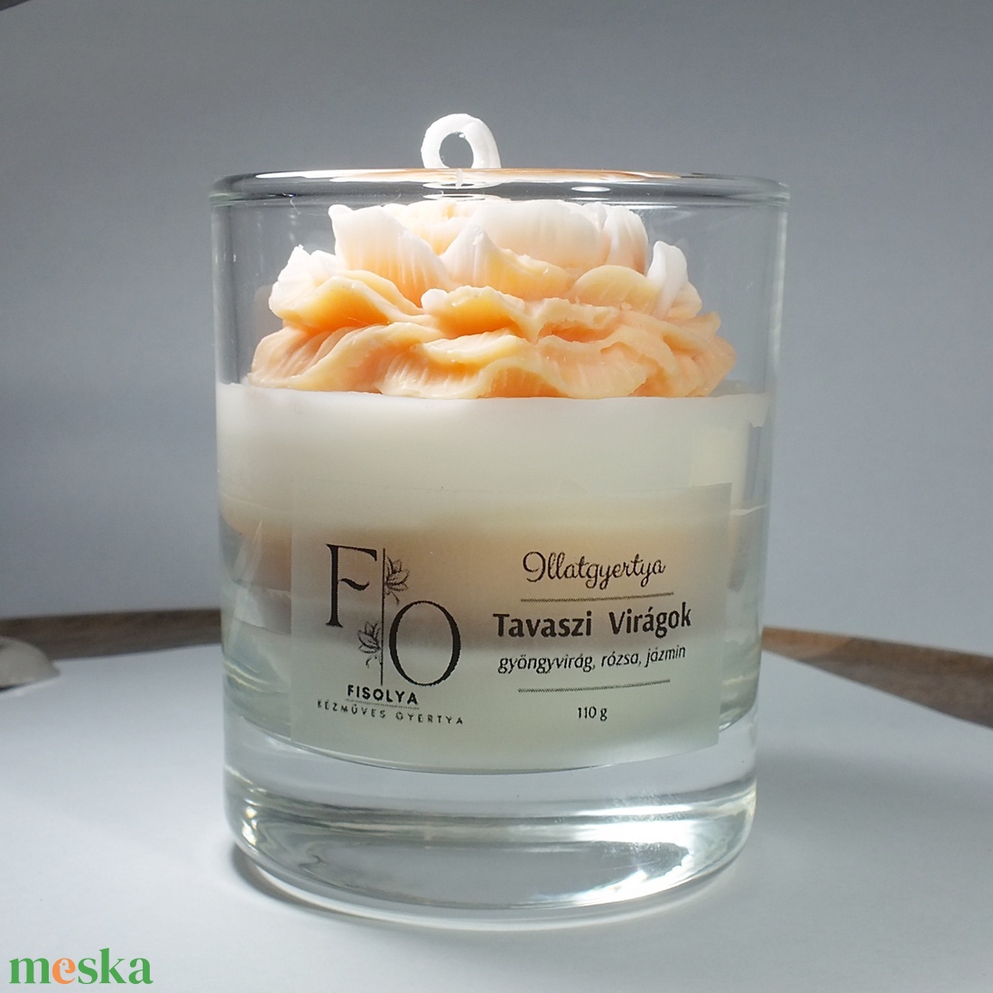 Illatgyertya, tavaszi virágok - otthon & életmód - gyertya, illat, aroma - gyertya - Meska.hu