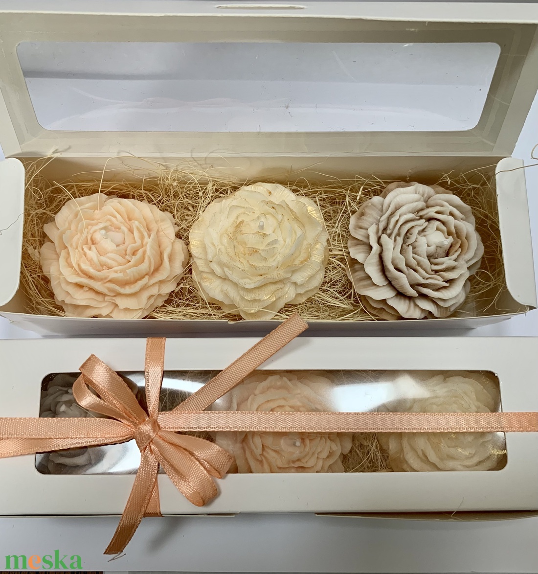 Nőnapi köszöntő ajándék díszdobozban  - otthon & életmód - gyertya, illat, aroma - gyertya - Meska.hu