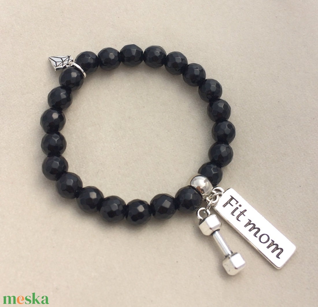 Fit mom és súlyzó medálos karkötő 4 színben - ékszer - karkötő - charm karkötő - Meska.hu