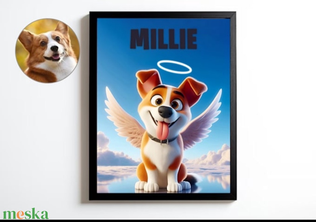 Rajzfilm stílusú kisállat portré - digitális  - művészet - grafika & illusztráció - művészi nyomat - Meska.hu