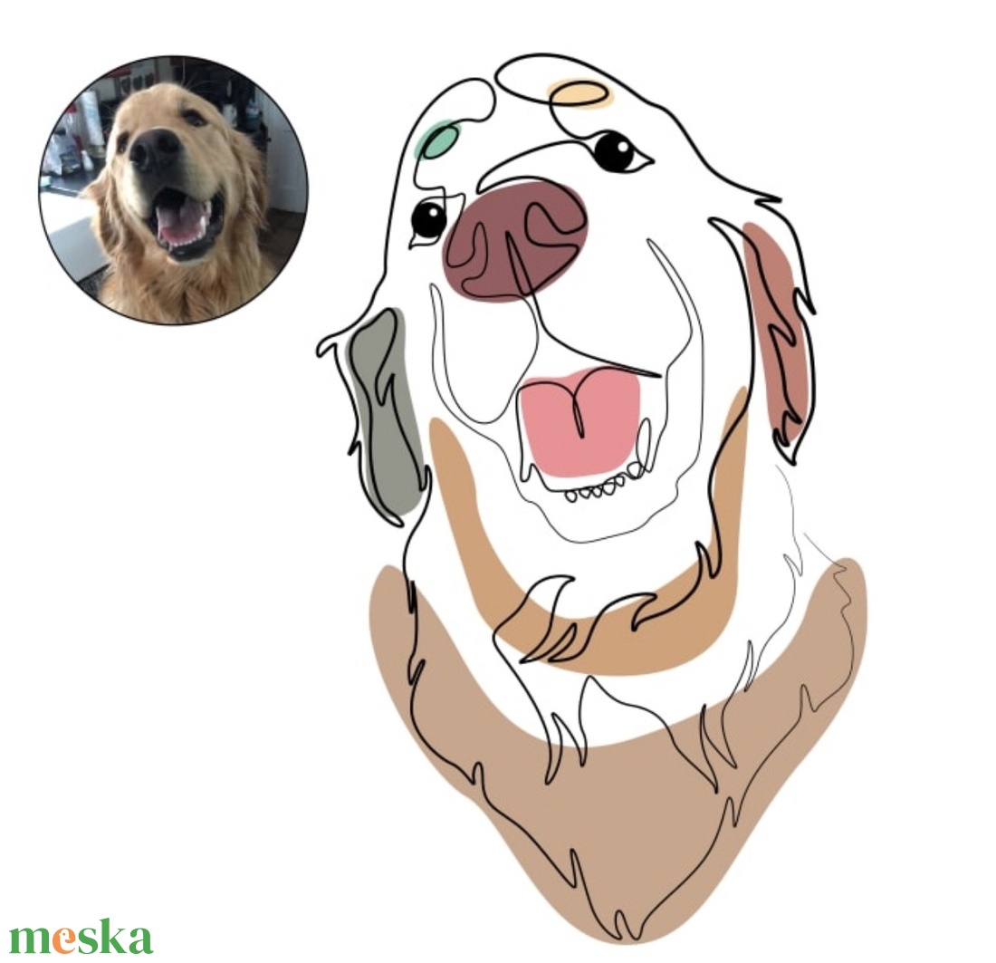 Egy vonalas kisállat portré - digitális  - művészet - grafika & illusztráció - művészi nyomat - Meska.hu
