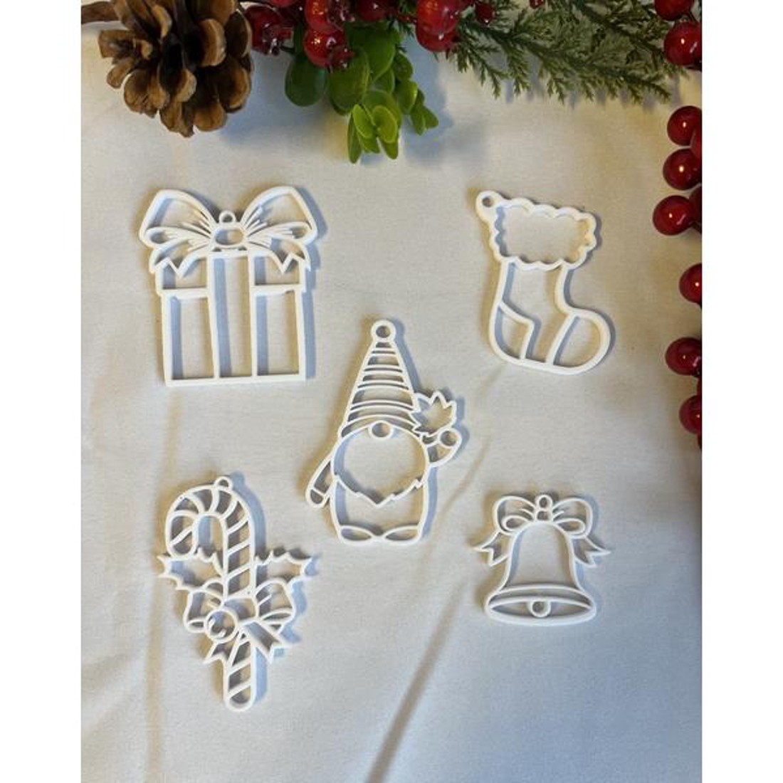 3D Nyomtatott Karácsonyfadísz Szett (5db) - karácsony - karácsonyi lakásdekoráció - karácsonyfadíszek - Meska.hu