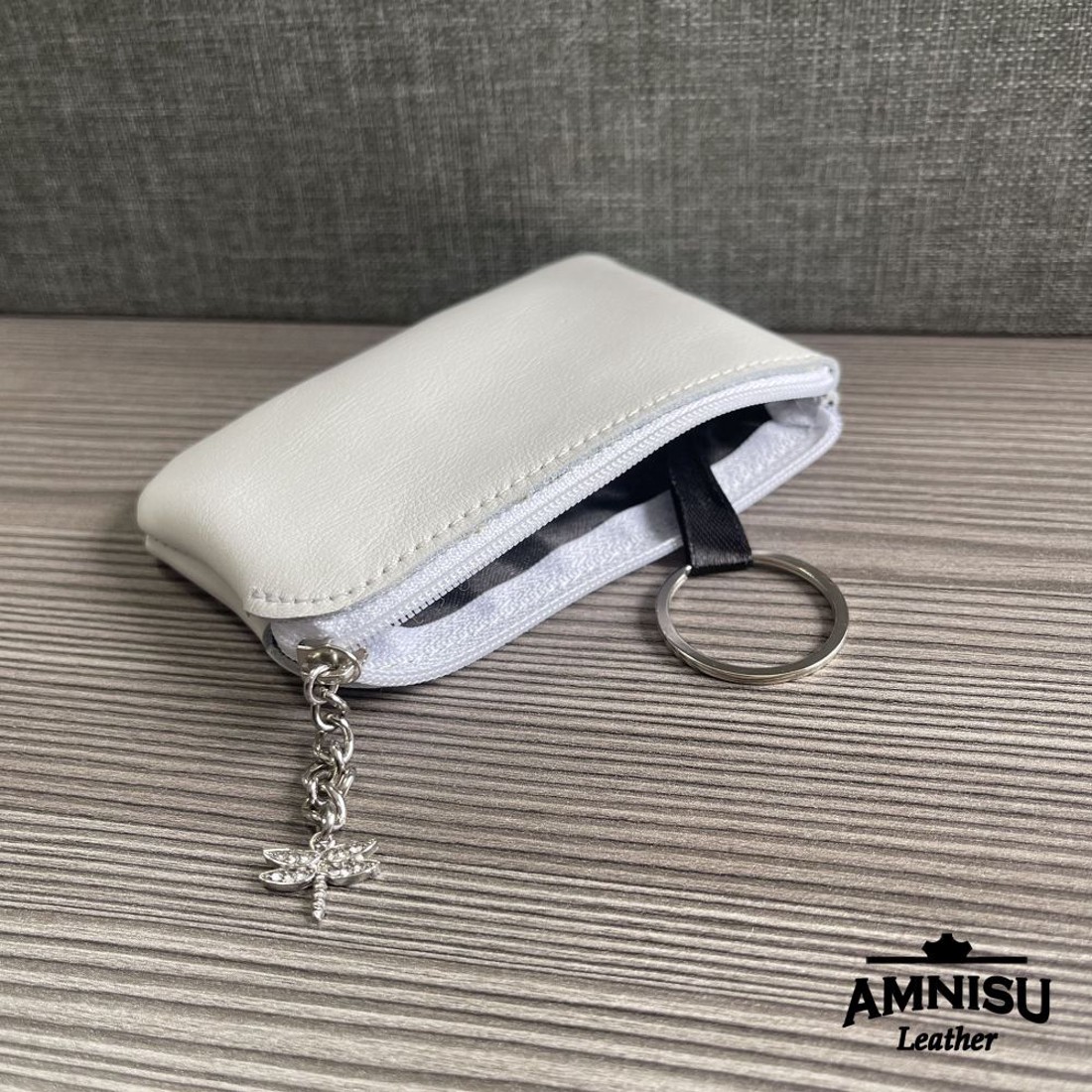 Fehér egy cipzáras kulcstartó A3002 - táska & tok - kulcstartó & táskadísz - kulcstartó - Meska.hu