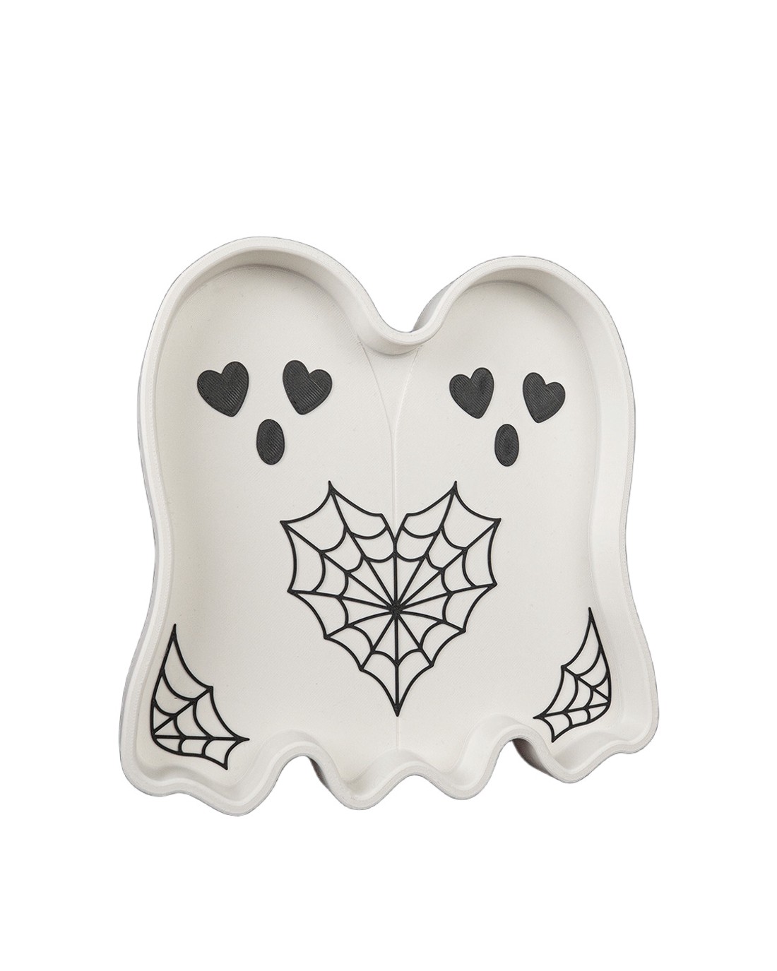 Halloween cukorkatartó tál, szellem páros � kínálótál, ékszertartó és gyűrűtartó tálca, 18 cm - otthon & életmód - dekoráció - halloween - halloweeni asztaldísz - Meska.hu