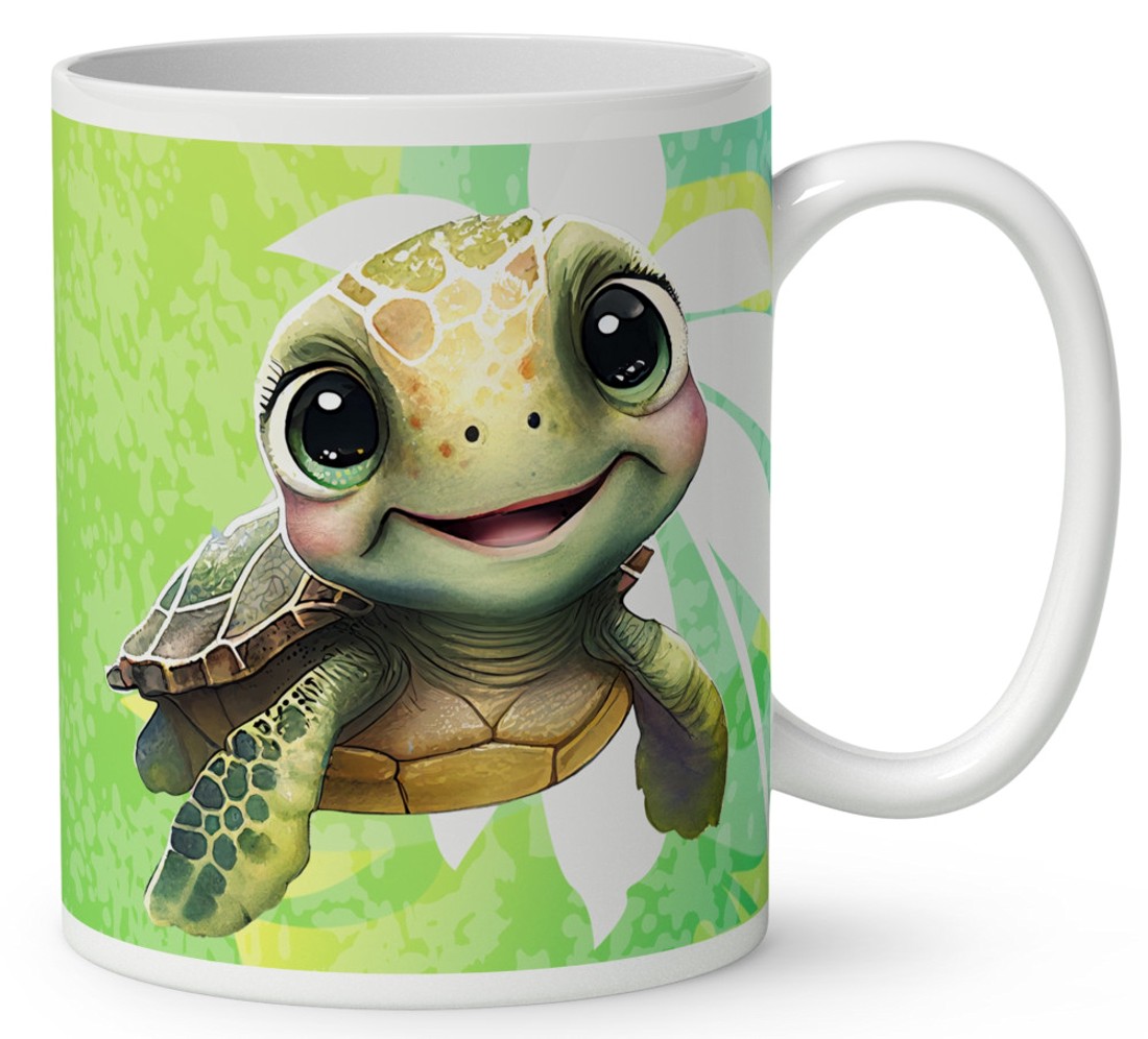 Névvel kérhető - Pálmafás cuki teknős mintás bögre - otthon & életmód - konyhafelszerelés, tálalás - tálalás - bögre & csésze - Meska.hu