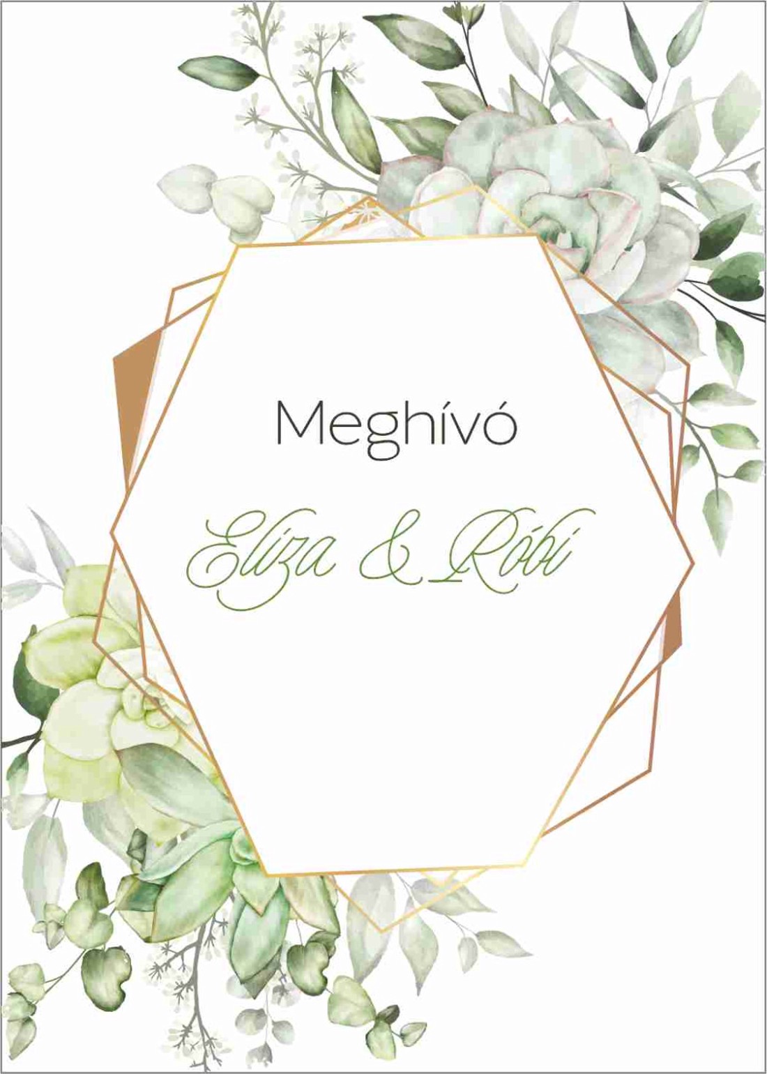 Zöld leveles esküvői meghívó - esküvő - meghívó & kártya - meghívó - Meska.hu