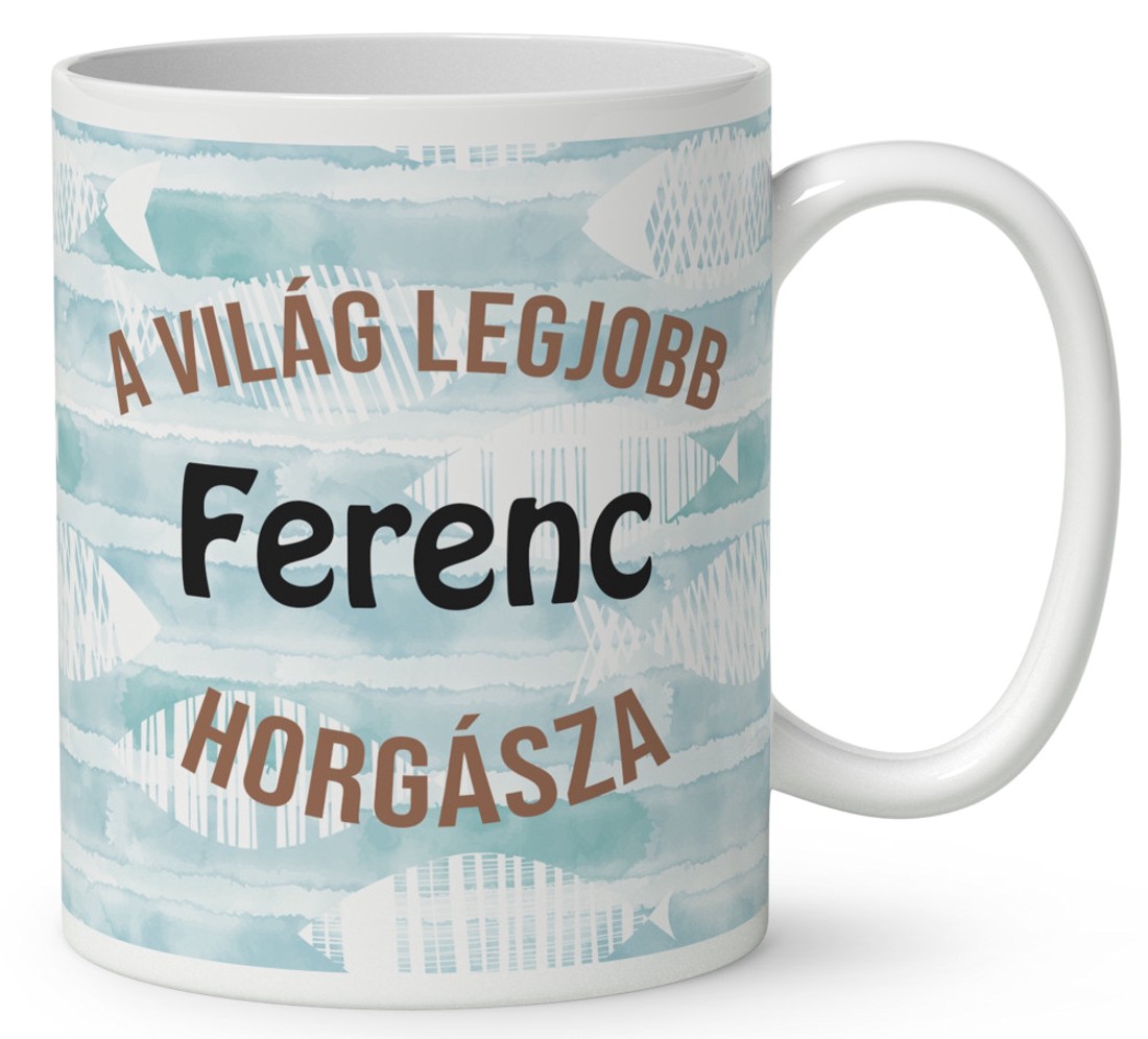 Névvel kérhető - Horgász manó esőben mintás bögre - otthon & életmód - konyhafelszerelés, tálalás - tálalás - bögre & csésze - Meska.hu