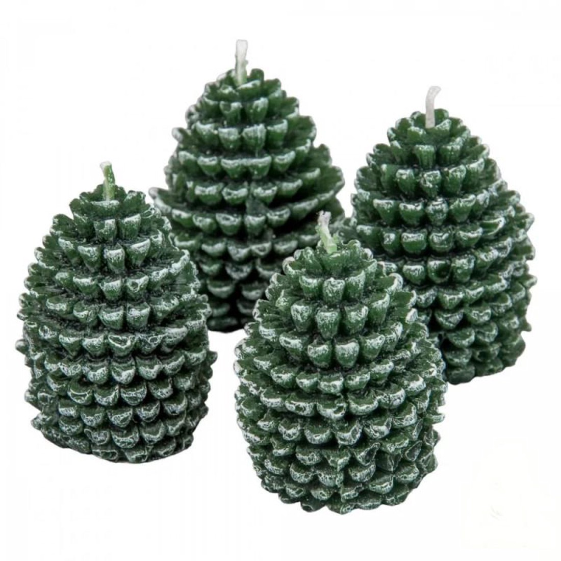 Kontúrozott toboz gyertya kicsi 52x70 mm - sötét zöld szett - kellékek & szerszámok - dekorációs kellékek - dekorációs gyertya - Meska.hu