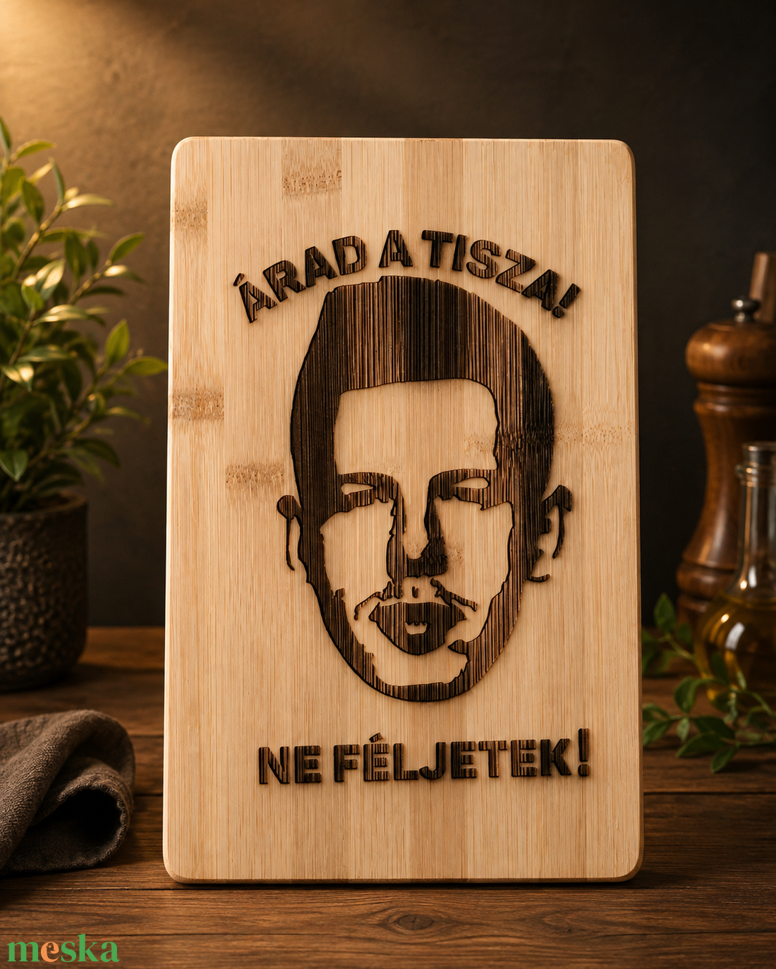 Magyar Péter bambusz kép v�gódeszka - otthon & életmód - konyhafelszerelés, tálalás - sütés, főzés - vágódeszka - Meska.hu