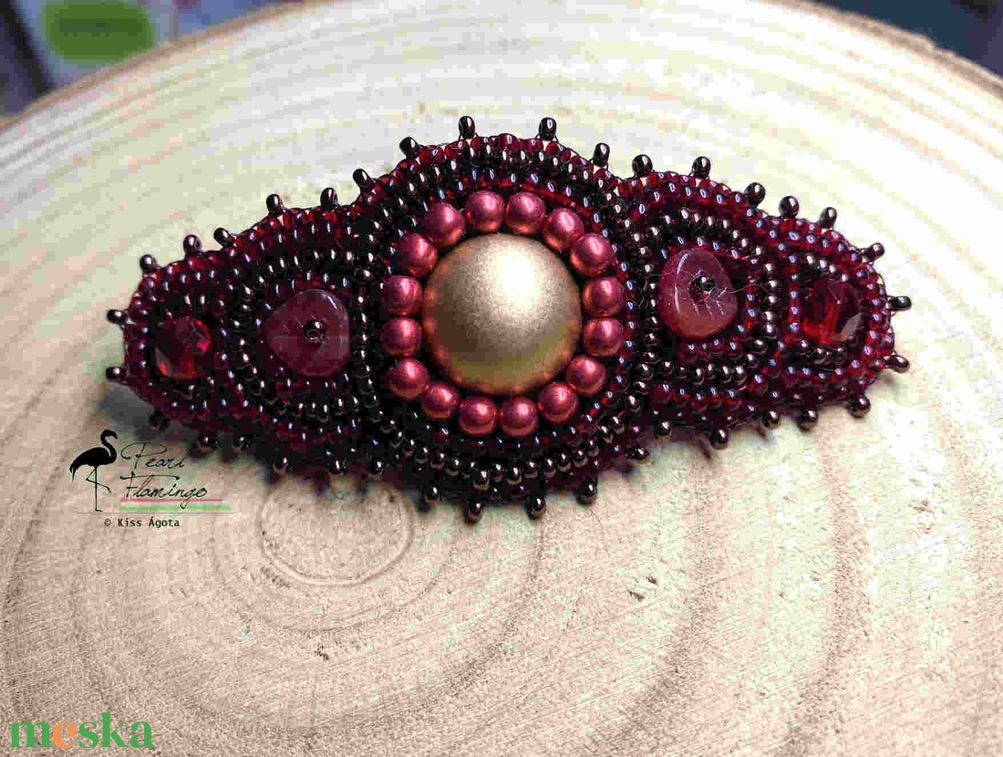 Népi jellegű francia csat KÉSZEN ajándék fülbevalóval - ékszer - ékszerszett - Meska.hu