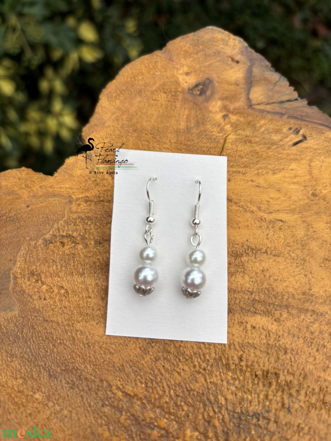 Szép kis fehér fülbevaló szett KÉSZEN - ékszer - fülbevaló - lógó fülbevaló - Meska.hu