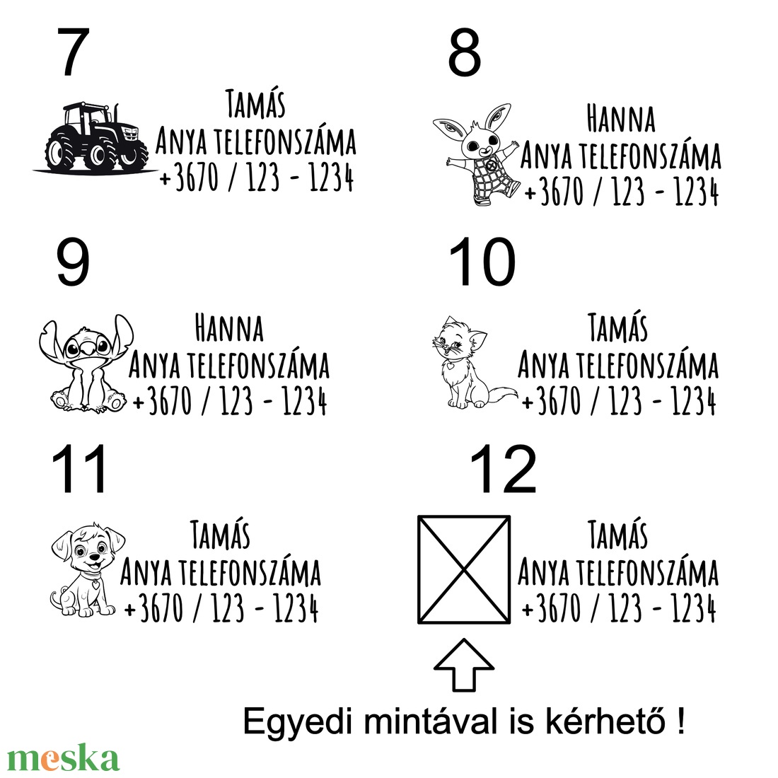 Ideiglenes tetoválás, szülő telefonszámával (3 db / csomag) - művészet - grafika & illusztráció - művészi nyomat - Meska.hu