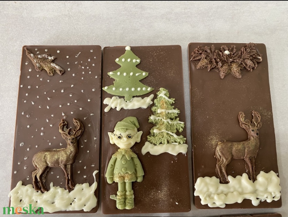 Karácsonyi táblás csoki - élelmiszer - édesség - kézműves csokoládé - Meska.hu
