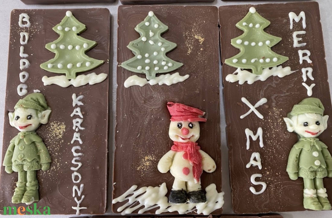 Karácsonyi táblás csoki - élelmiszer - édesség - kézműves csokoládé - Meska.hu