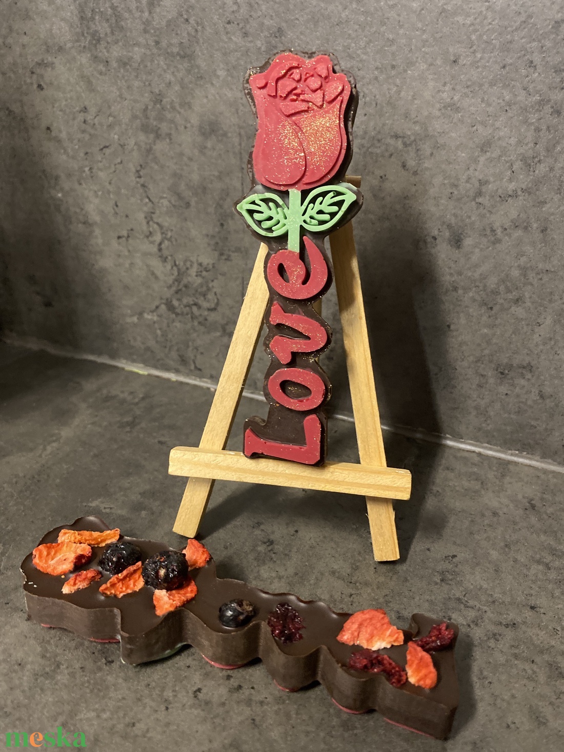 Csokoládé rózsa - élelmiszer - édesség - kézműves csokoládé - Meska.hu