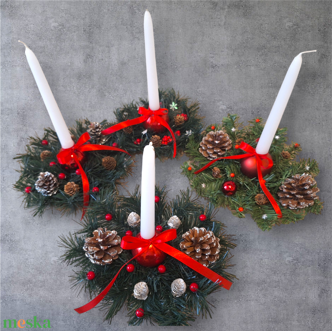 Karácsonyi asztaldísz gyertyával - karácsony - adventi díszek - adventi asztaldísz - Meska.hu Karácsonyi asztaldísz gyertyával - karácsony - adventi díszek - adventi asztaldísz - Meska.hu