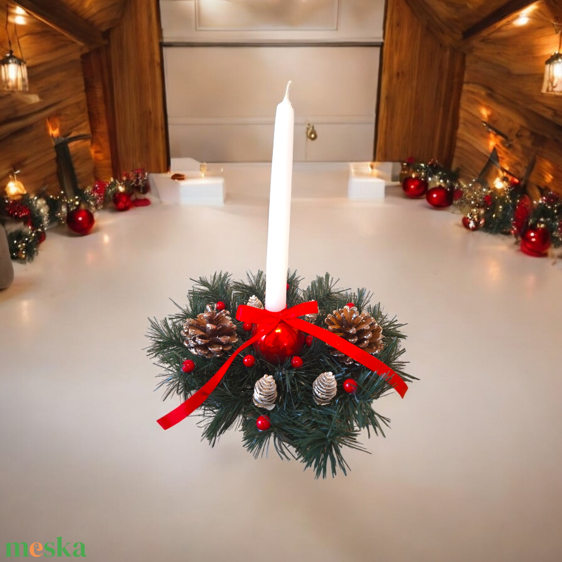 Karácsonyi asztaldísz gyertyával - karácsony - adventi díszek - adventi asztaldísz - Meska.hu Karácsonyi asztaldísz gyertyával - karácsony - adventi díszek - adventi asztaldísz - Meska.hu