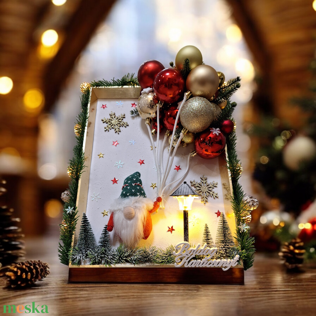 Karácsonyi Fali Dísz � Lámpás Télapóval  - otthon & életmód - dekoráció - fali és függő dekoráció - falra akasztható dekor - Meska.hu