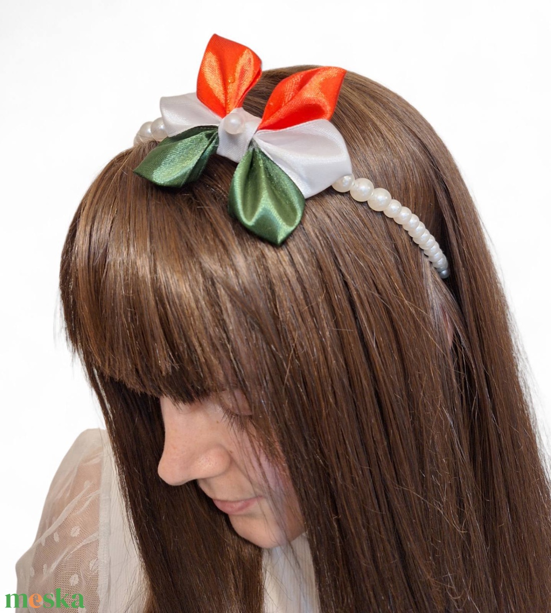 Magyaros hajpánt � kézzel készült, gyöngyös díszítéssel - ruha & divat - hajdísz & hajcsat - hajráf & hajpánt - Meska.hu