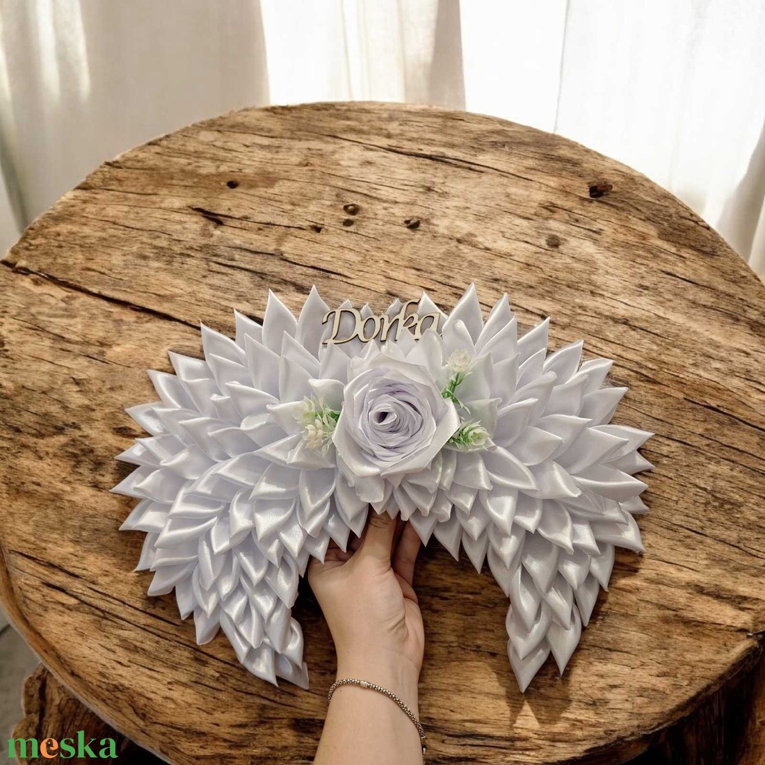 Örök emlék angyalszárny formában � személyre szabható névvel, idézettel - otthon & életmód - dekoráció - kép & falikép - fából készült kép - Meska.hu