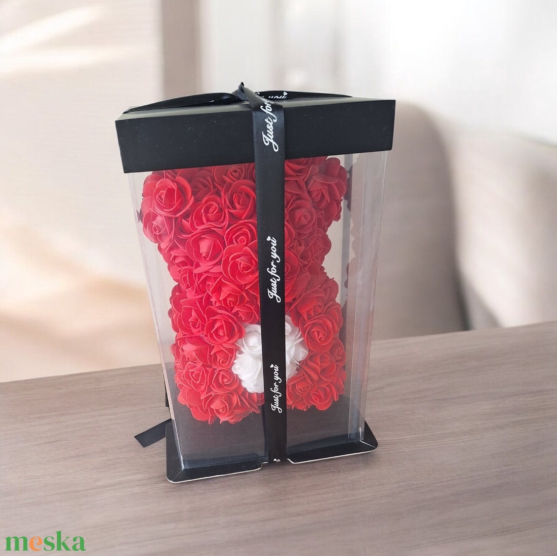 Örökrózsa maci prémium díszdobozban � Limitált Valentin-napi kiadás  - esküvő - emlék & ajándék - doboz - Meska.hu