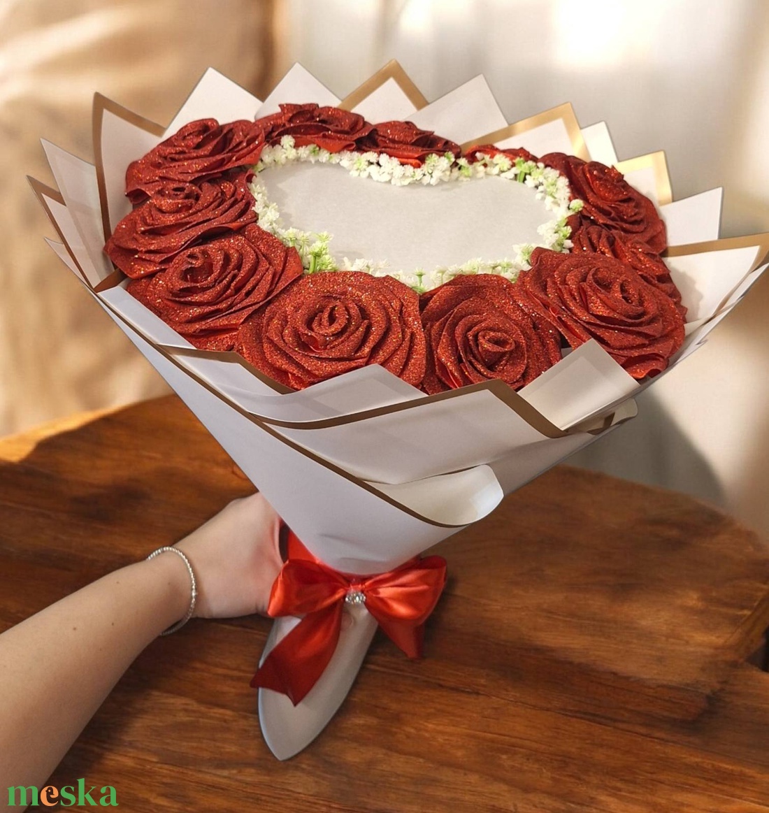 Burning Bouquet � Glow White Edition  - esküvő - menyasszonyi- és dobócsokor - Meska.hu