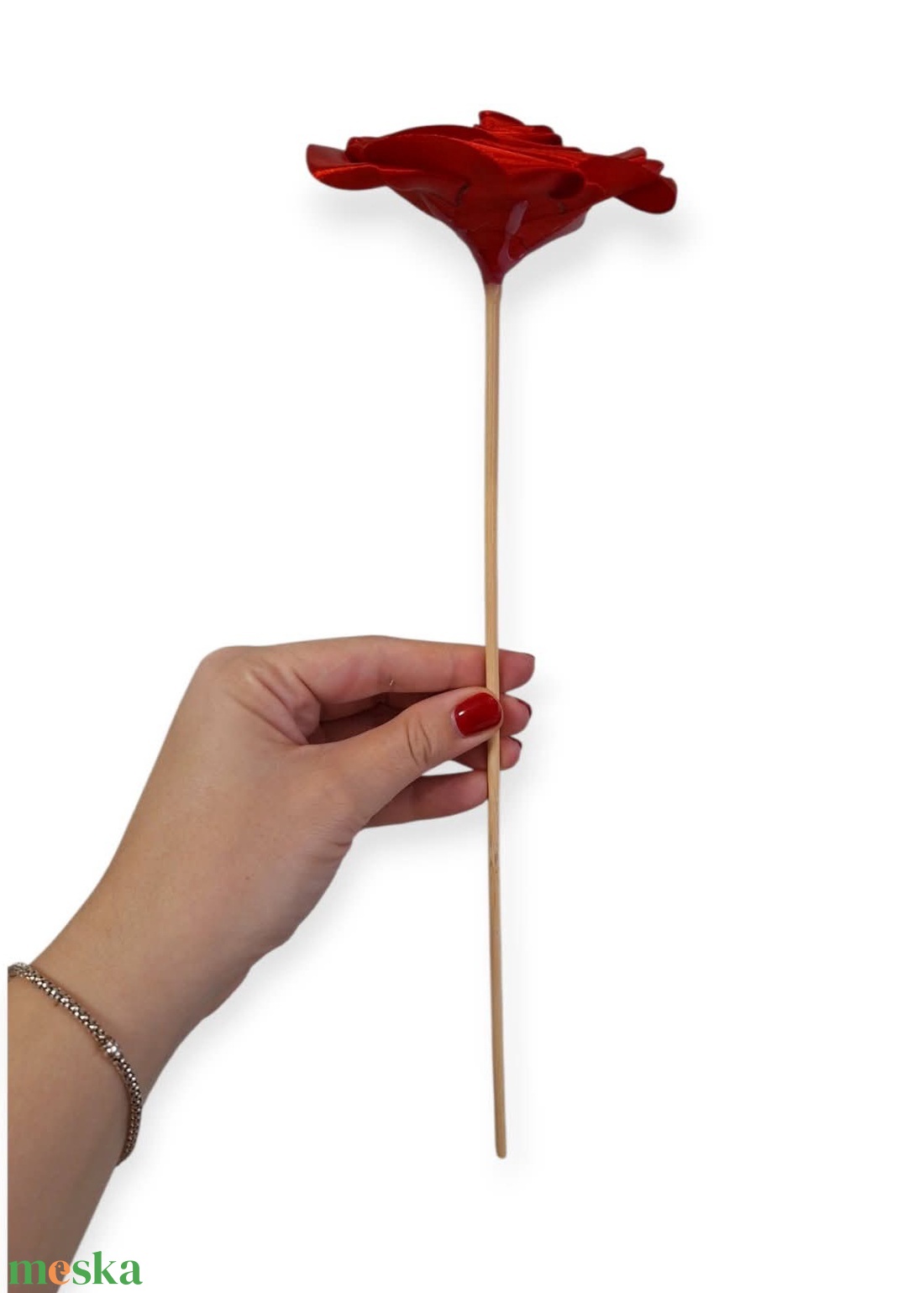 Szatén szálas rózsa � DIY dekorációhoz � 20 / 35 cm szár - esküvő - dekoráció - helyszíni dekor - Meska.hu