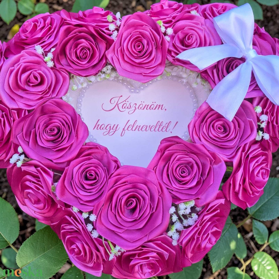 Szív alakú örökrózsa box - �Köszönöm, hogy felneveltél!� � Anyák napi ajándék - otthon & életmód - virágdekoráció - virágok - virágbox - Meska.hu