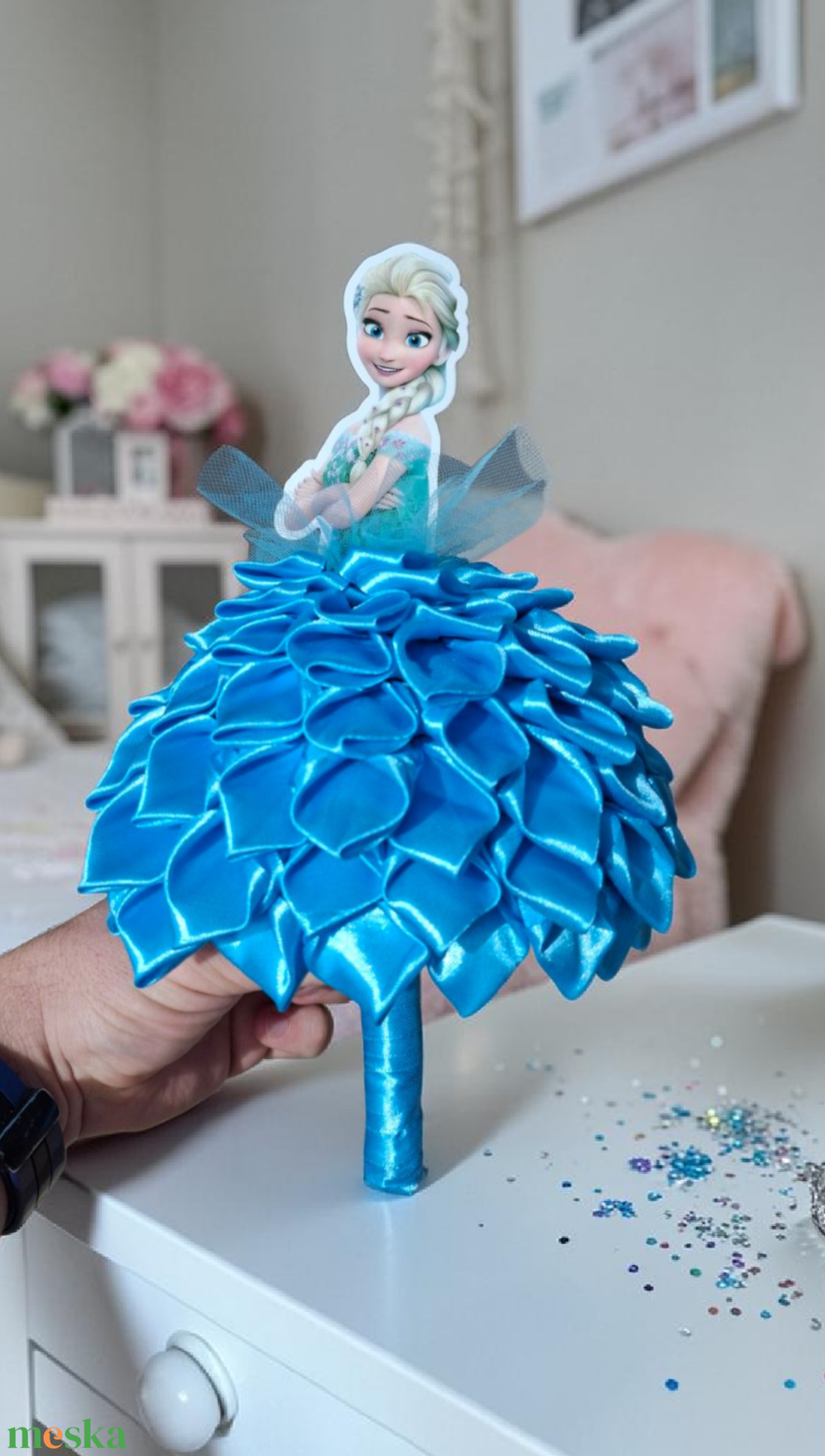 Elza ovis ballagó csokor � hercegnős szatén virágcsokor, egyedi kézműves ajándék kislányoknak - otthon & életmód - virágdekoráció - virágok - virágcsokor - Meska.hu