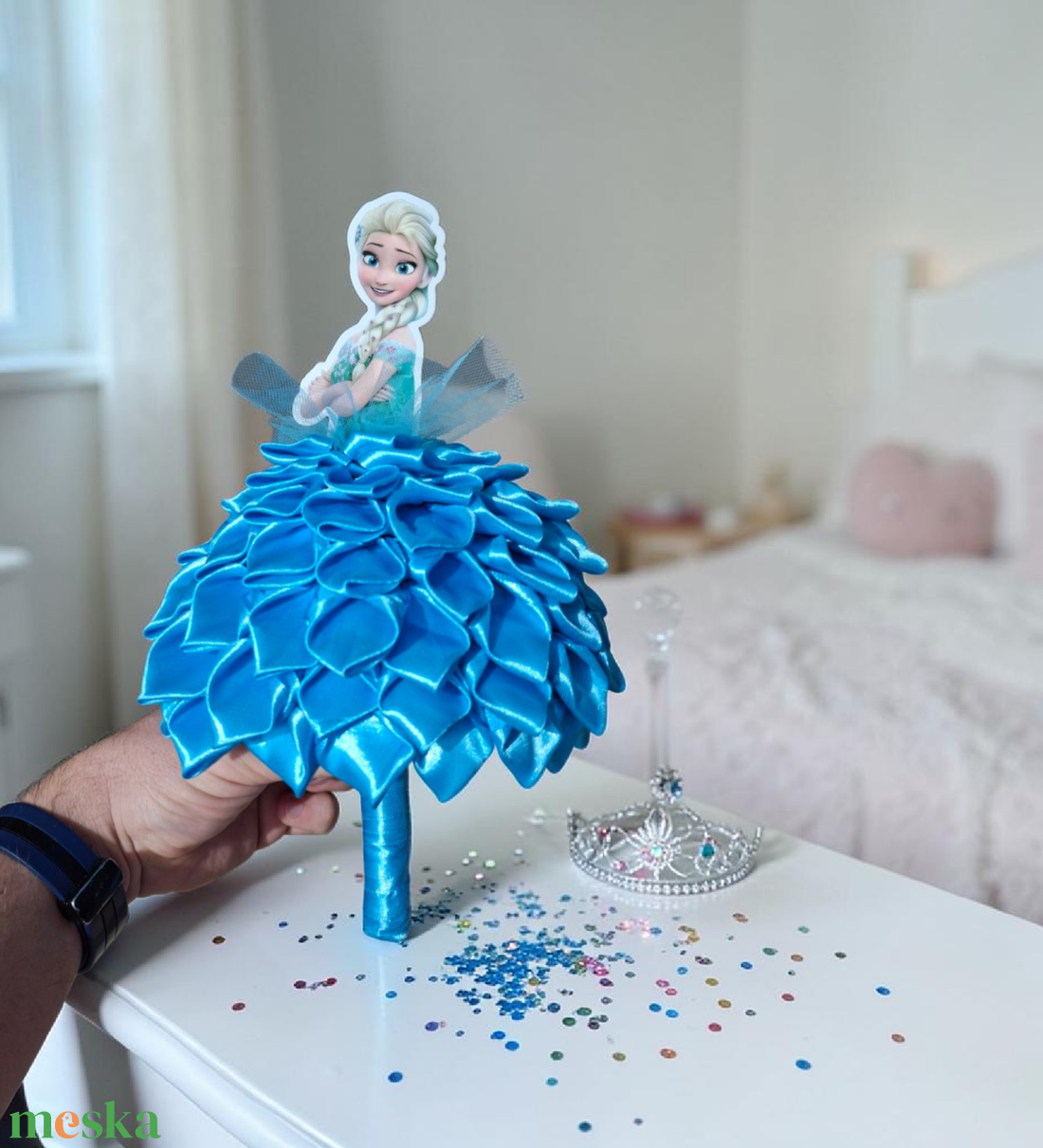 Elza ovis ballagó csokor � hercegnős szatén virágcsokor, egyedi kézműves ajándék kislányoknak - otthon & életmód - virágdekoráció - virágok - virágcsokor - Meska.hu