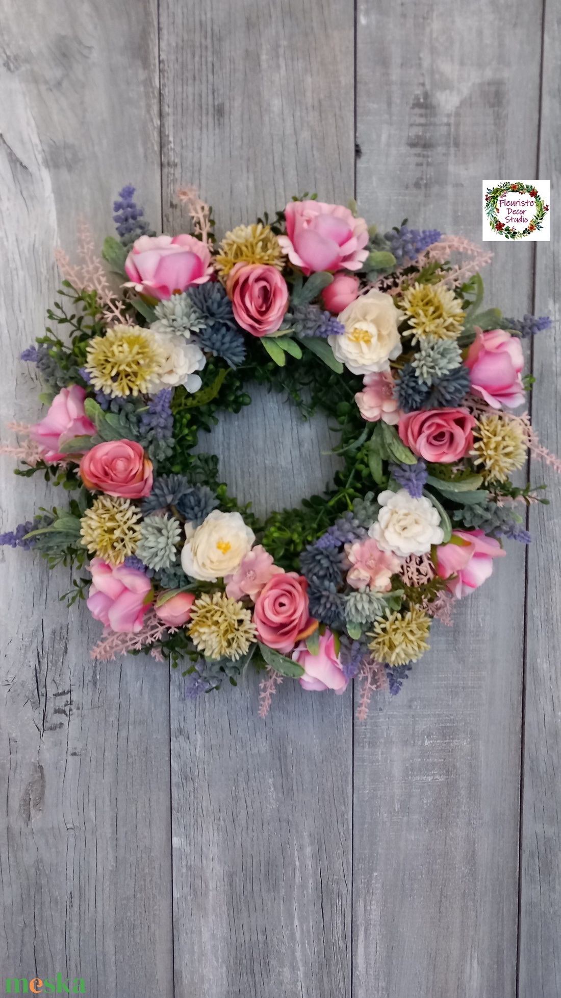 Színes Virág Koszorú - otthon & életmód - dekoráció - ajtó- és ablak dekoráció - ajtódísz & kopogtató - Meska.hu