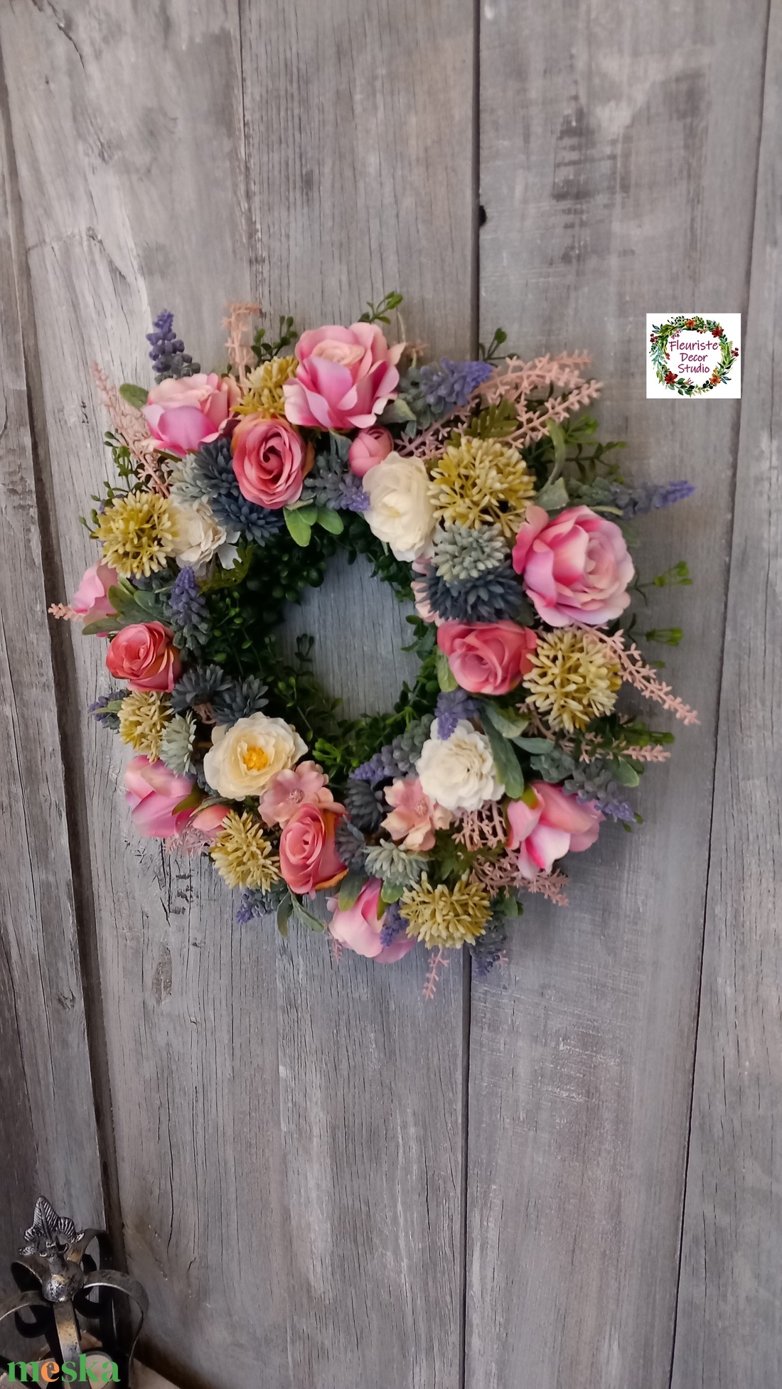 Színes Virág Koszorú - otthon & életmód - dekoráció - ajtó- és ablak dekoráció - ajtódísz & kopogtató - Meska.hu