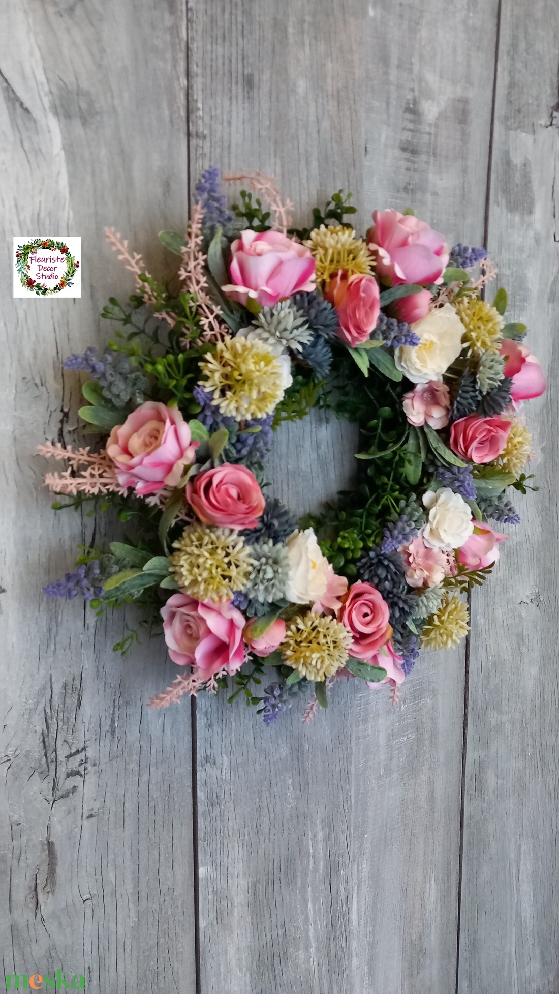 Színes Virág Koszorú - otthon & életmód - dekoráció - ajtó- és ablak dekoráció - ajtódísz & kopogtató - Meska.hu