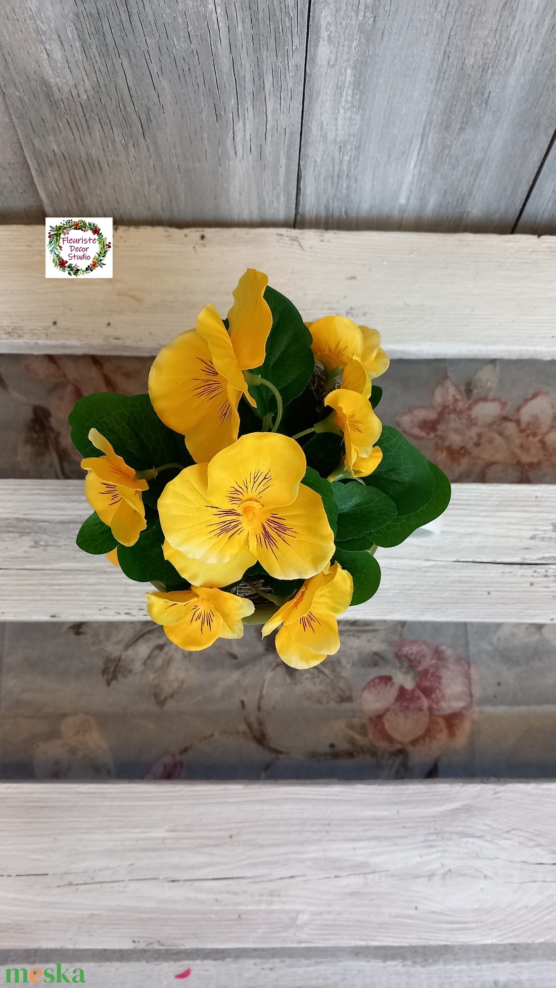 Sárga Árvácska Bögredísz  - otthon & életmód - dekoráció - asztal és polc dekoráció - asztaldísz - Meska.hu