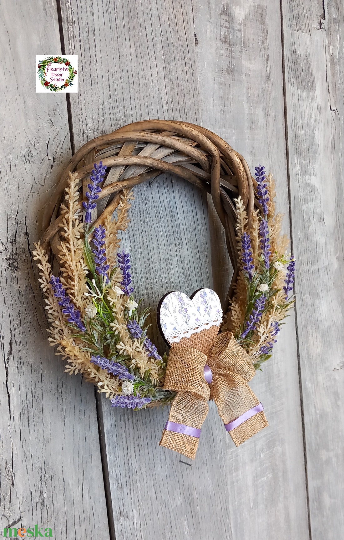 Levendula Kopogtató Natúr Színvilágban - otthon & életmód - dekoráció - ajtó- és ablak dekoráció - ajtódísz & kopogtató - Meska.hu