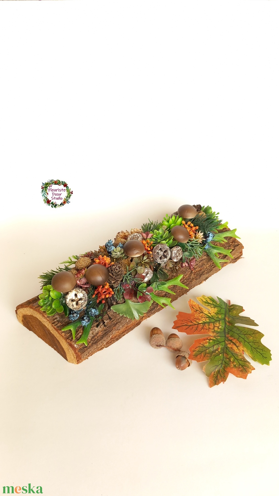 Erdőben Jártam - Őszi Fahasáb Asztaldísz - otthon & életmód - dekoráció - asztal és polc dekoráció - asztaldísz - Meska.hu