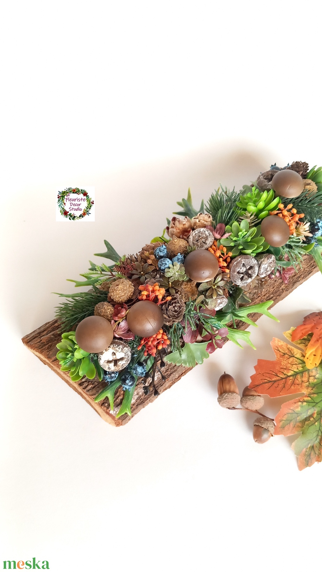 Erdőben Jártam - Őszi Fahasáb Asztaldísz - otthon & életmód - dekoráció - asztal és polc dekoráció - asztaldísz - Meska.hu