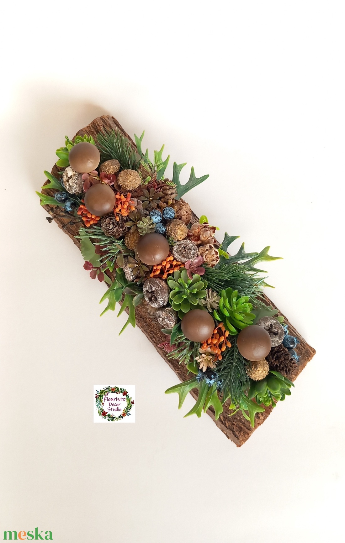 Erdőben Jártam - Őszi Fahasáb Asztaldísz - otthon & életmód - dekoráció - asztal és polc dekoráció - asztaldísz - Meska.hu