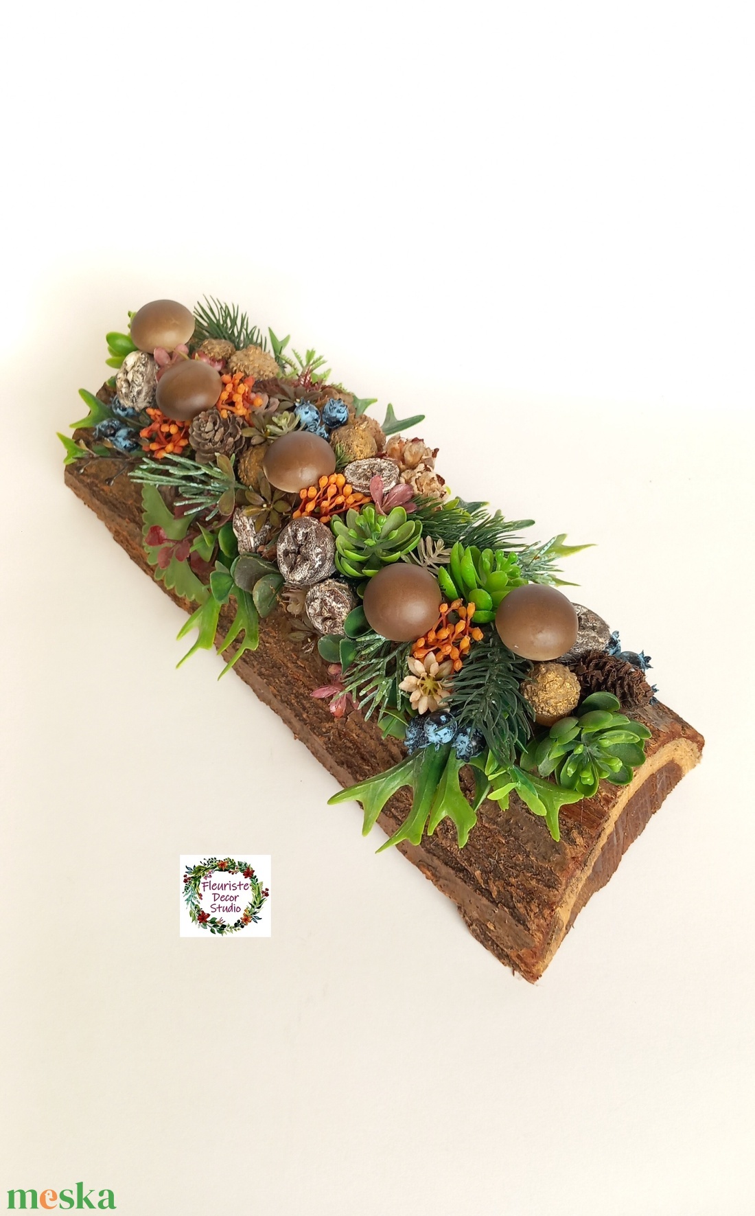 Erdőben Jártam - Őszi Fahasáb Asztaldísz - otthon & életmód - dekoráció - asztal és polc dekoráció - asztaldísz - Meska.hu