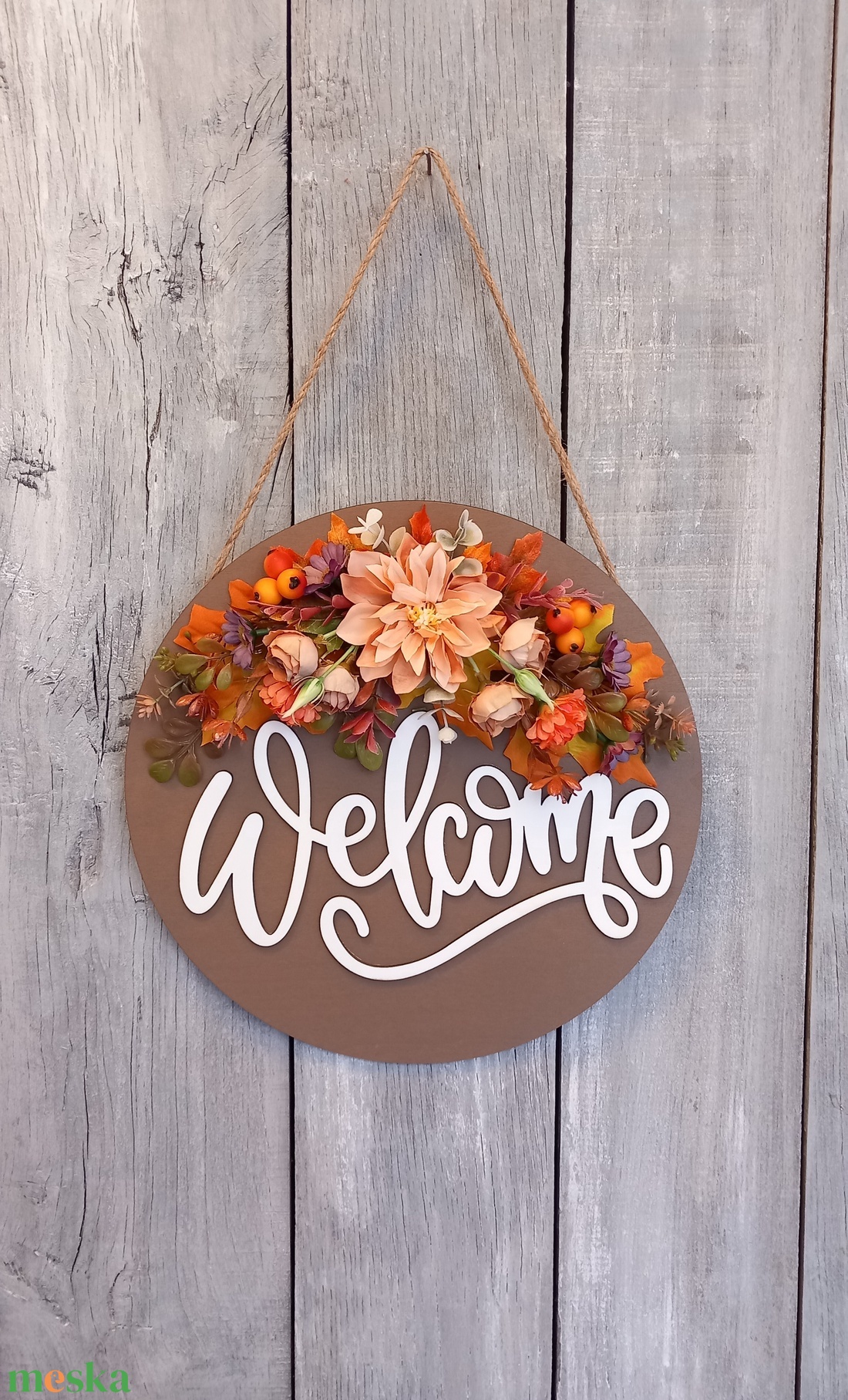 Üdvözlet Ősz - Őszi Kopogtató/Őszi Falidísz/ Őszi Koszorú/Őszi Ajtódísz - otthon & életmód - dekoráció - ajtó- és ablak dekoráció - ajtódísz & kopogtató - Meska.hu