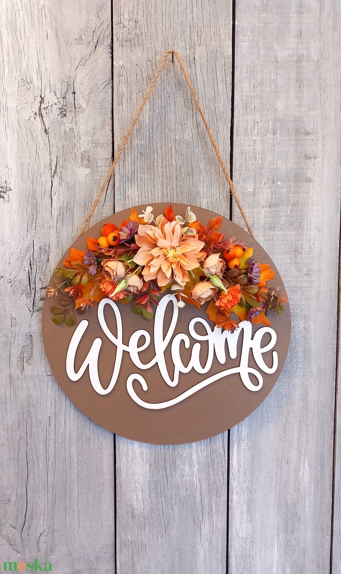 Üdvözlet Ősz - Őszi Kopogtató/Őszi Falidísz/ Őszi Koszorú/Őszi Ajtódísz - otthon & életmód - dekoráció - ajtó- és ablak dekoráció - ajtódísz & kopogtató - Meska.hu