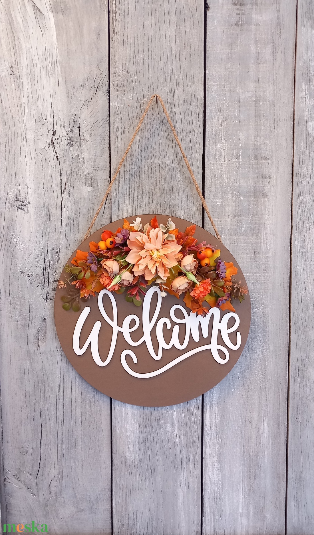 Üdvözlet Ősz - Őszi Kopogtató/Őszi Falidísz/ Őszi Koszorú/Őszi Ajtódísz - otthon & életmód - dekoráció - ajtó- és ablak dekoráció - ajtódísz & kopogtató - Meska.hu